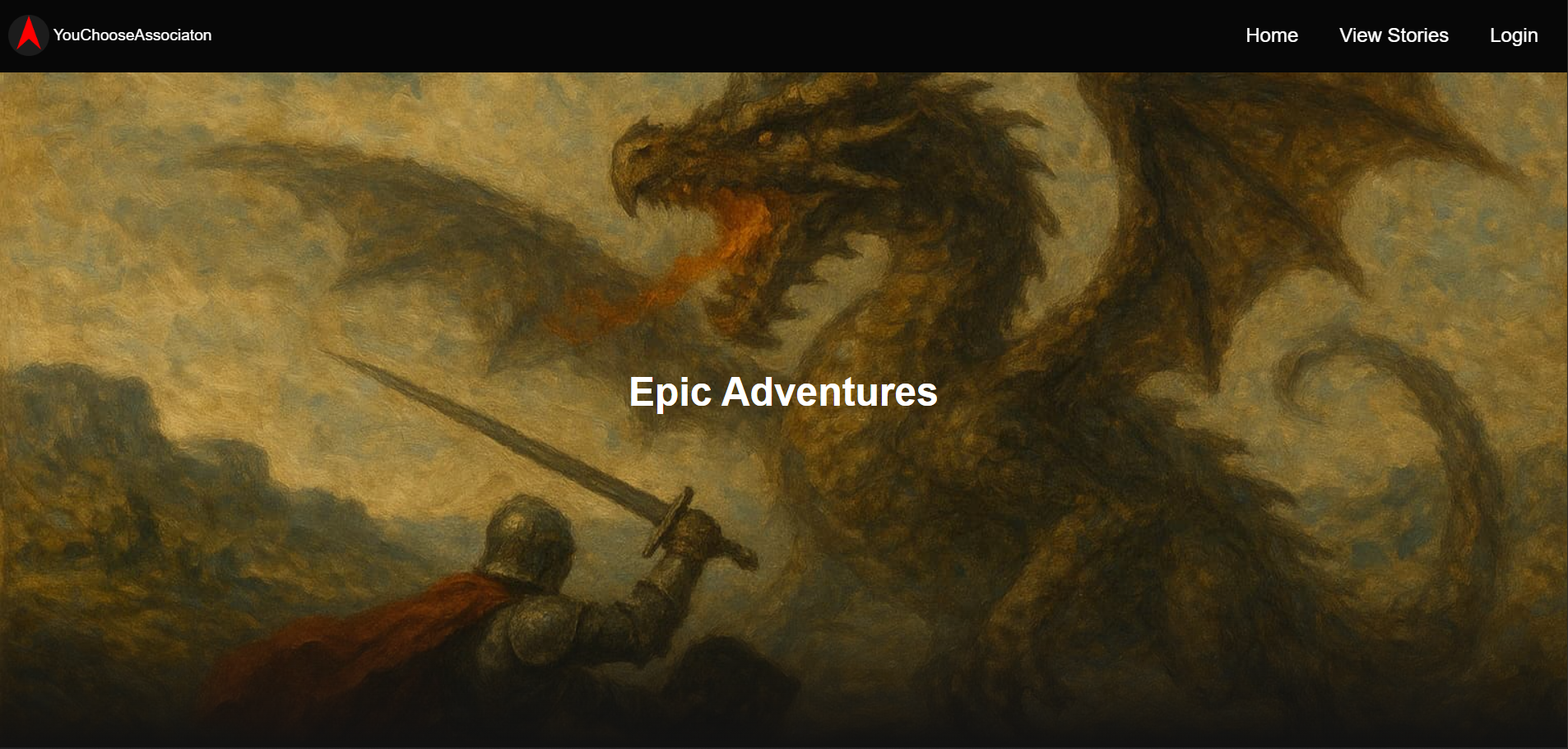 An image of Gideon Hammond's Choose your own adventure creator-website